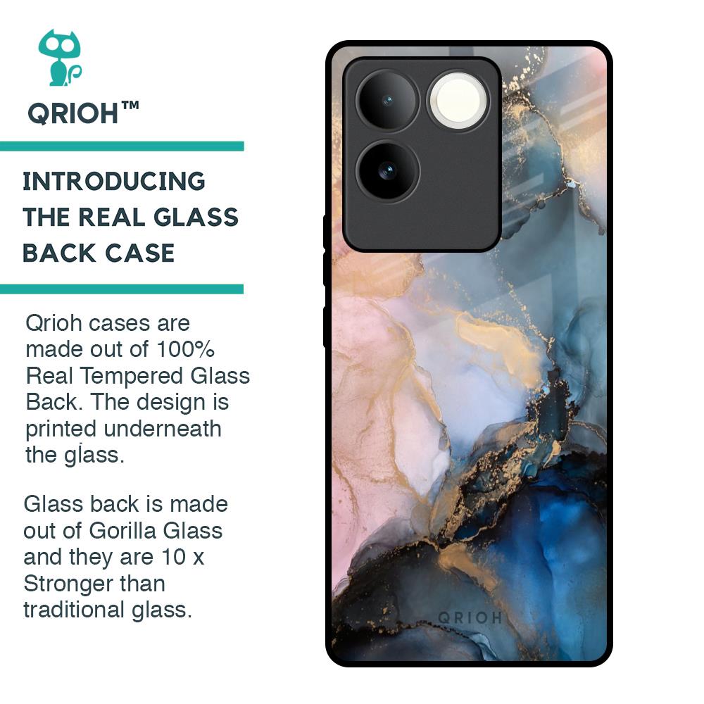 Marble Ink Abstract Glass Case for iQOO Z7 Pro 5G