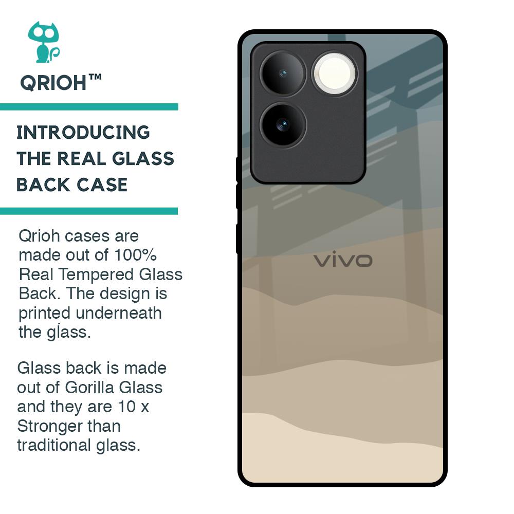 Abstract Mountain Pattern Glass Case for iQOO Z7 Pro 5G