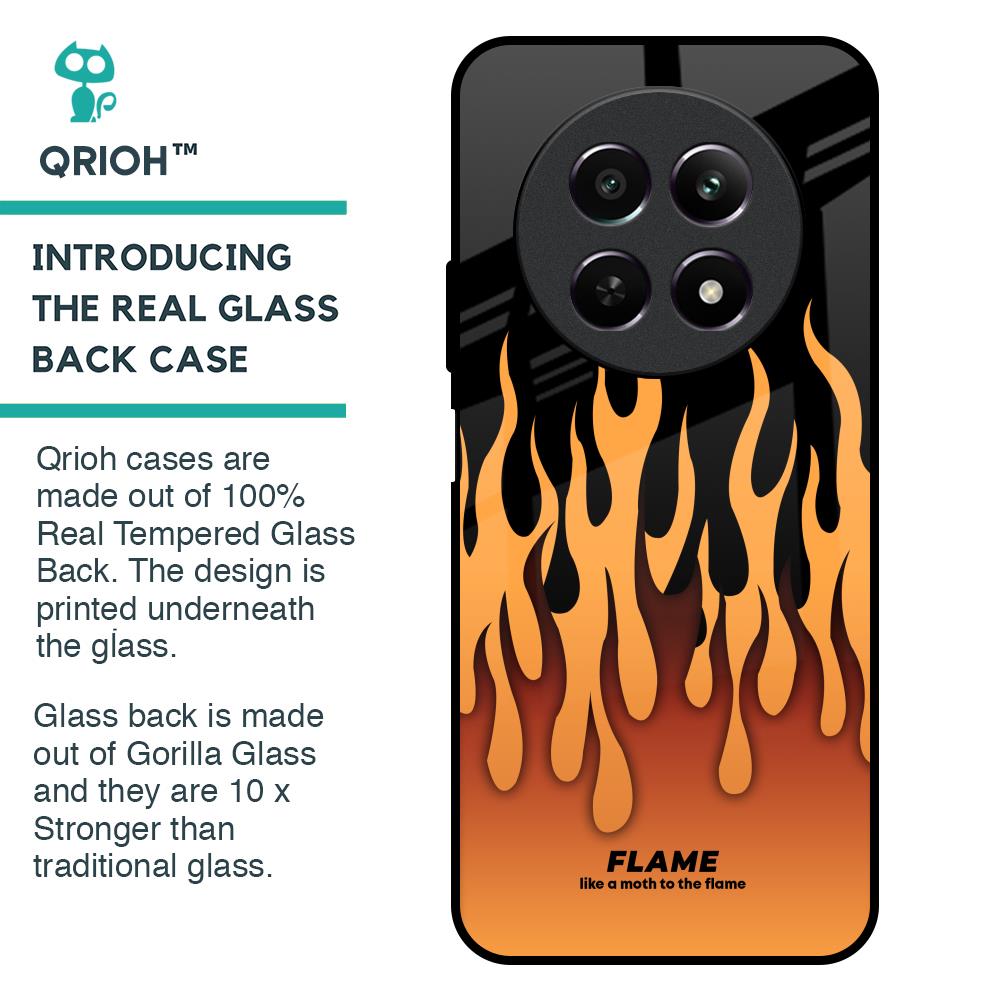 Fire Flame Glass Case for Realme 12 5G