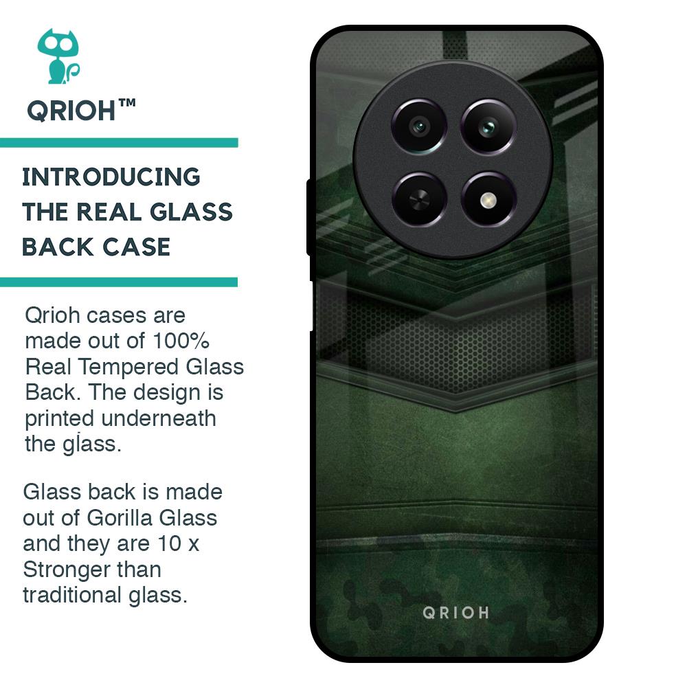 Green Leather Glass Case for Realme 12 5G