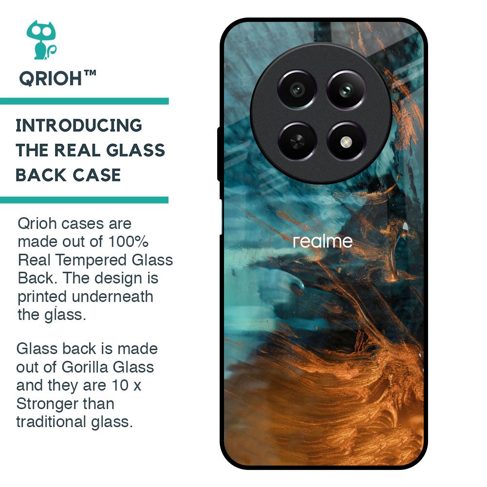 Golden Splash Glass Case for Realme 12 5G