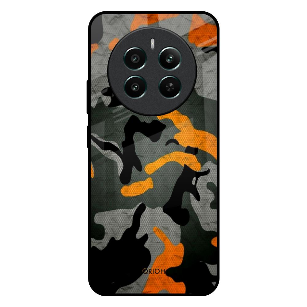 Camouflage Orange Realme 12 Plus 5G Glass Back Cover Online