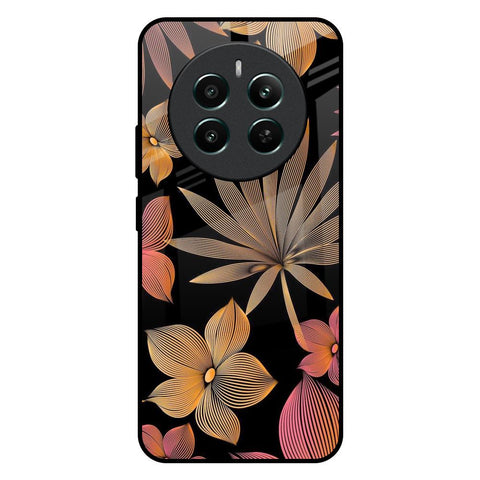 Lines Pattern Flowers Realme 12 Plus 5G Glass Back Cover Online
