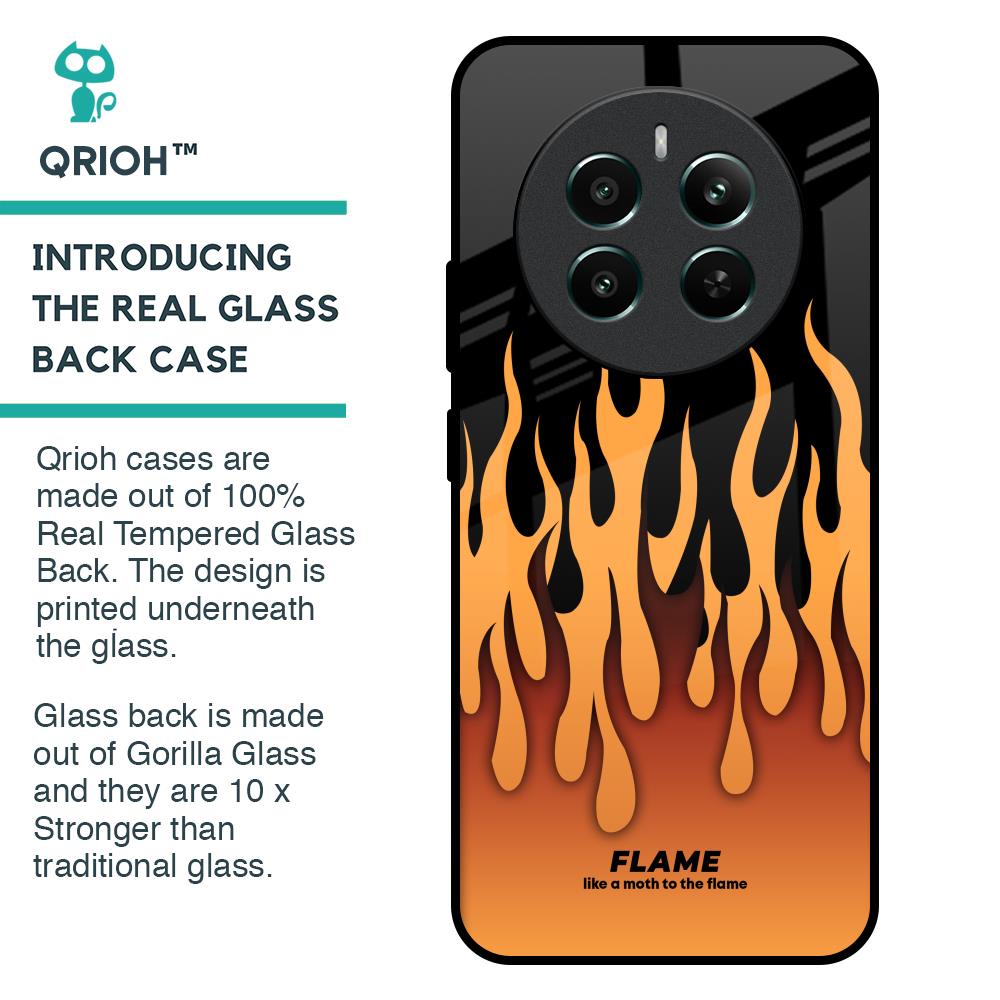Fire Flame Glass Case for Realme 12 Plus 5G