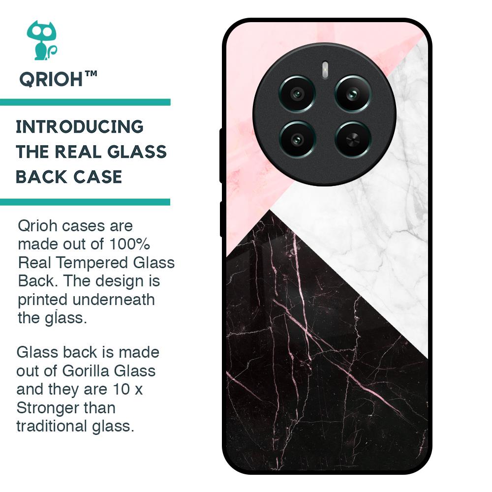 Marble Collage Art Glass Case For Realme 12 Plus 5G