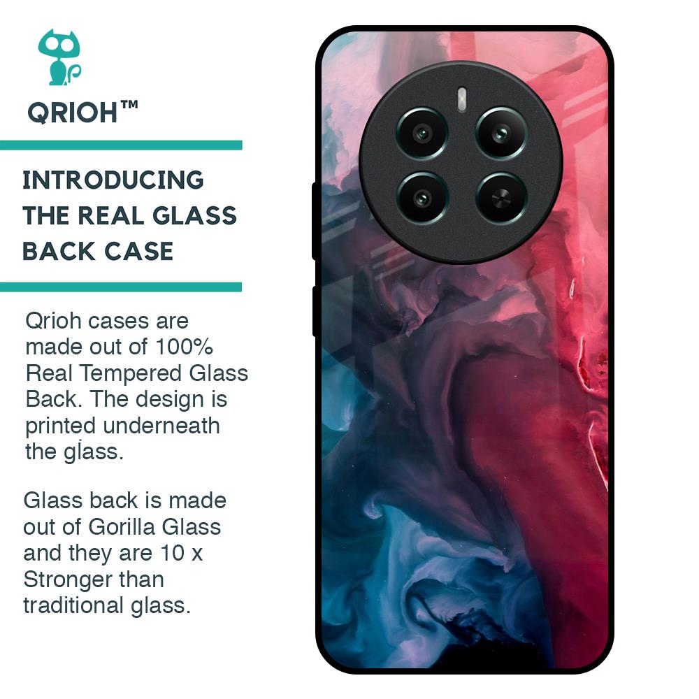 Blue & Red Smoke Glass Case for Realme 12 Plus 5G
