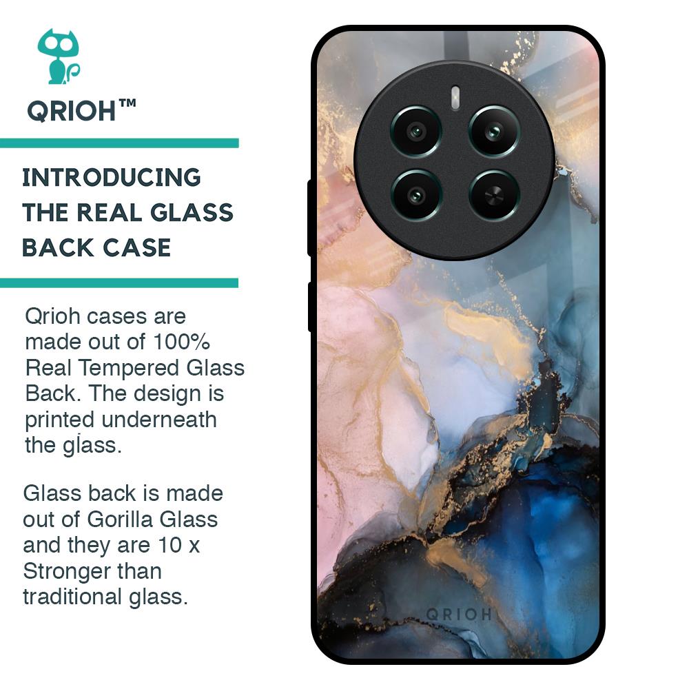 Marble Ink Abstract Glass Case for Realme 12 Plus 5G