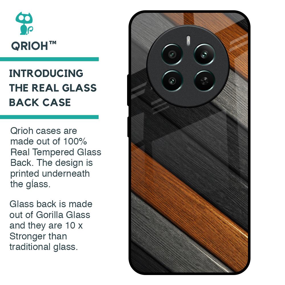 Tri Color Wood Glass Case for Realme 12 Plus 5G