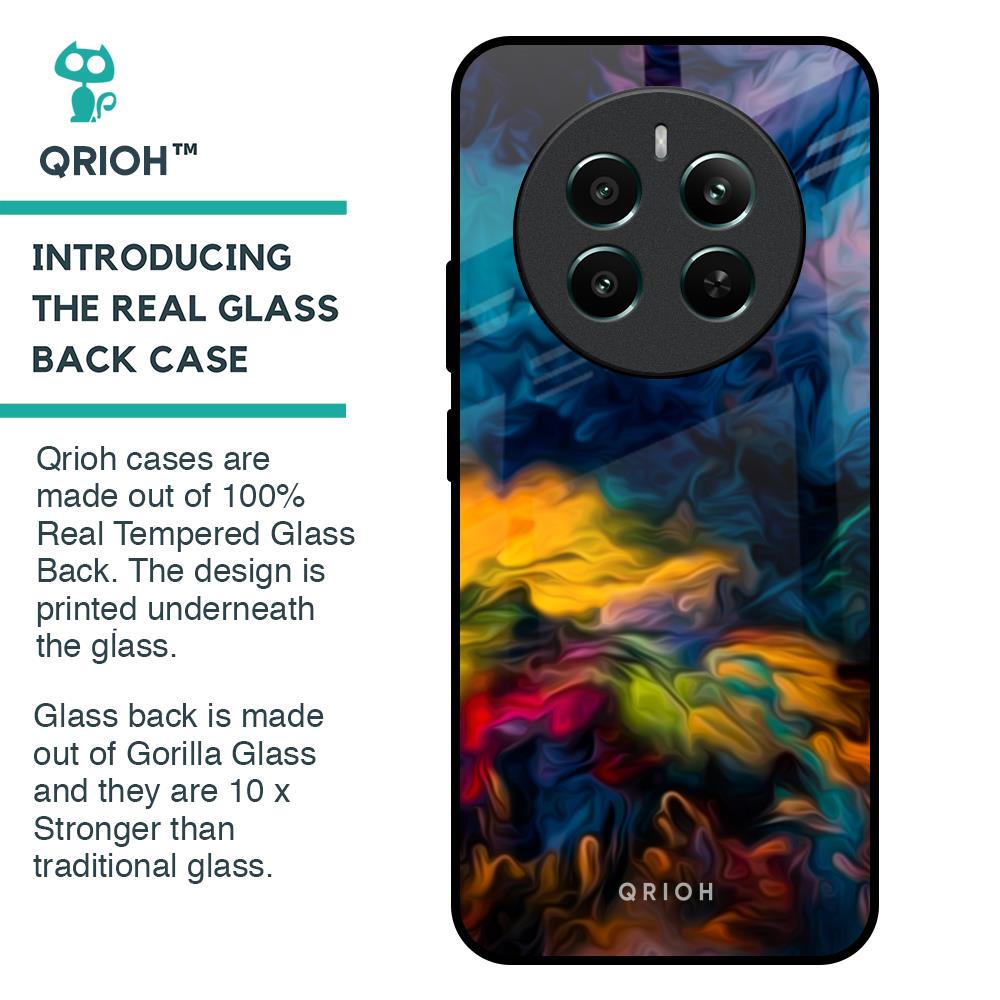 Multicolor Oil Painting Glass Case for Realme 12 Plus 5G