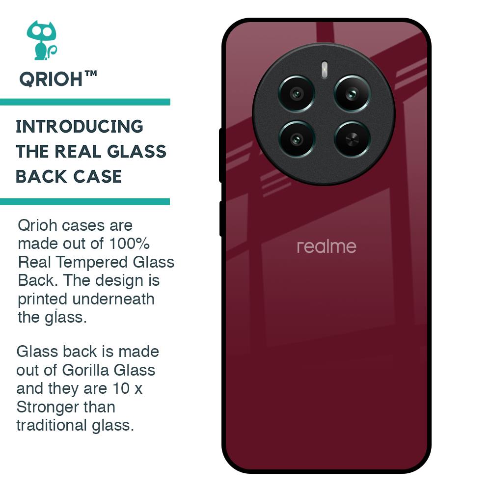 Classic Burgundy Glass Case for Realme 12 Plus 5G