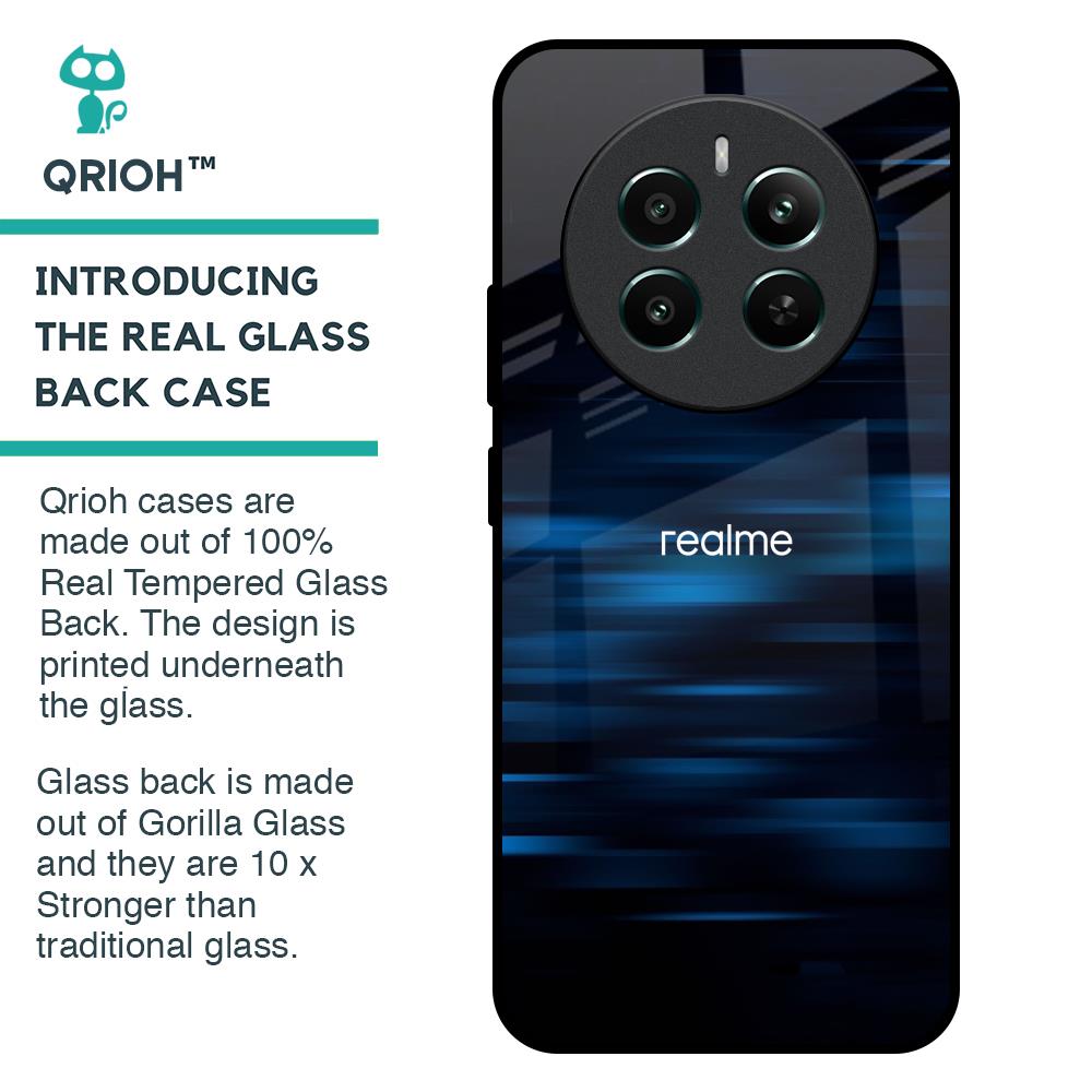 Blue Rough Abstract Glass Case for Realme 12 Plus 5G