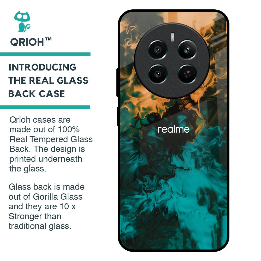 Watercolor Wave Glass Case for Realme 12 Plus 5G