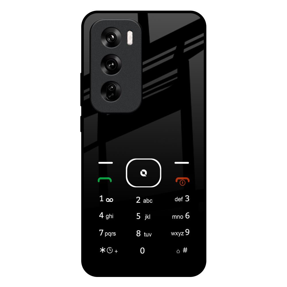 Classic Keypad Pattern Oppo Reno 12 Pro 5G Glass Back Cover Online