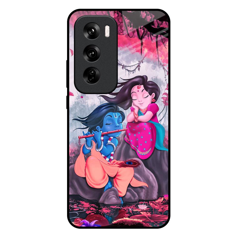 Radha Krishna Art Oppo Reno 12 Pro 5G Glass Back Cover Online