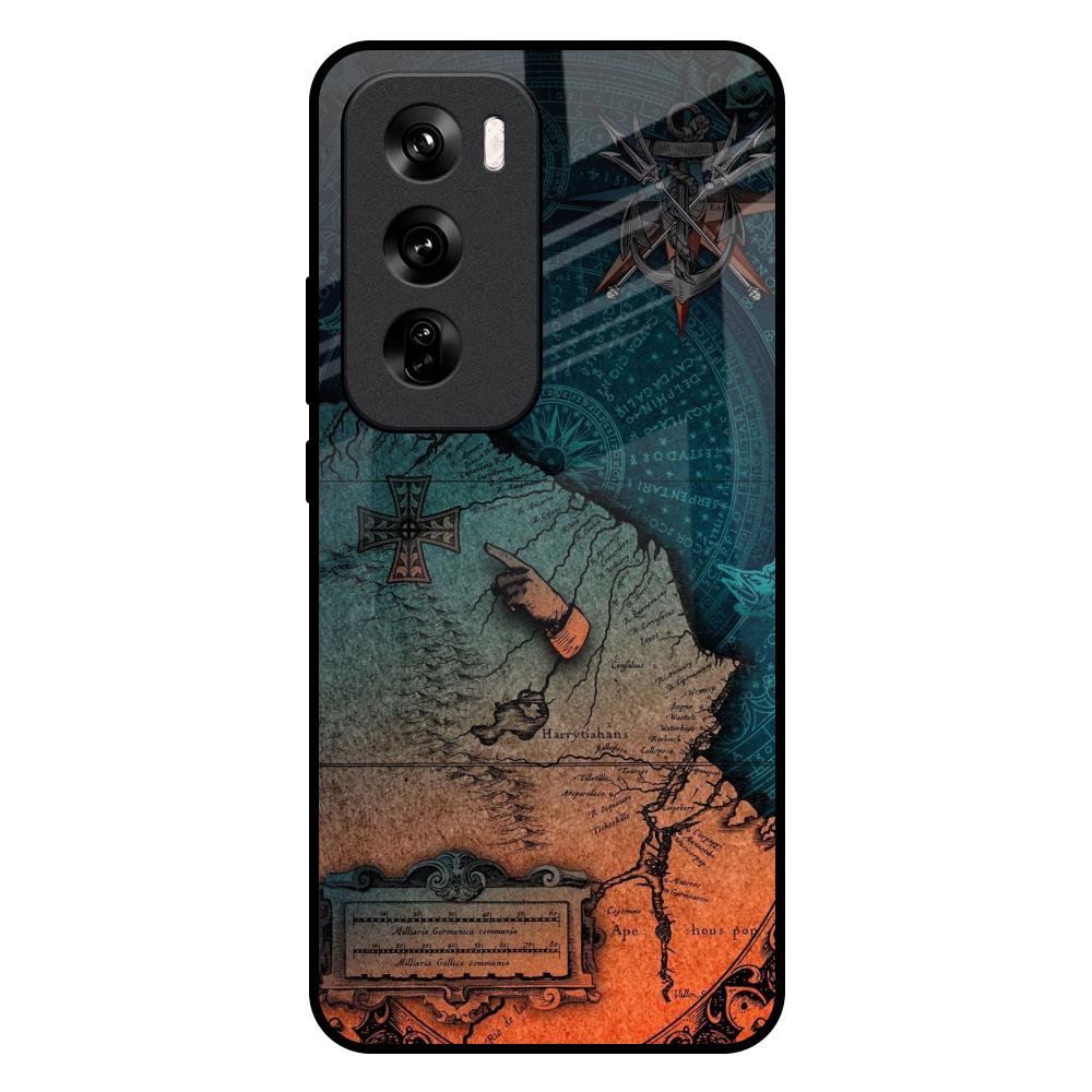 Geographical Map Oppo Reno 12 Pro 5G Glass Back Cover Online