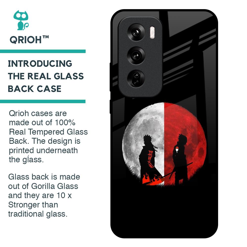 Anime Red Moon Glass Case for Oppo Reno 12 Pro 5G