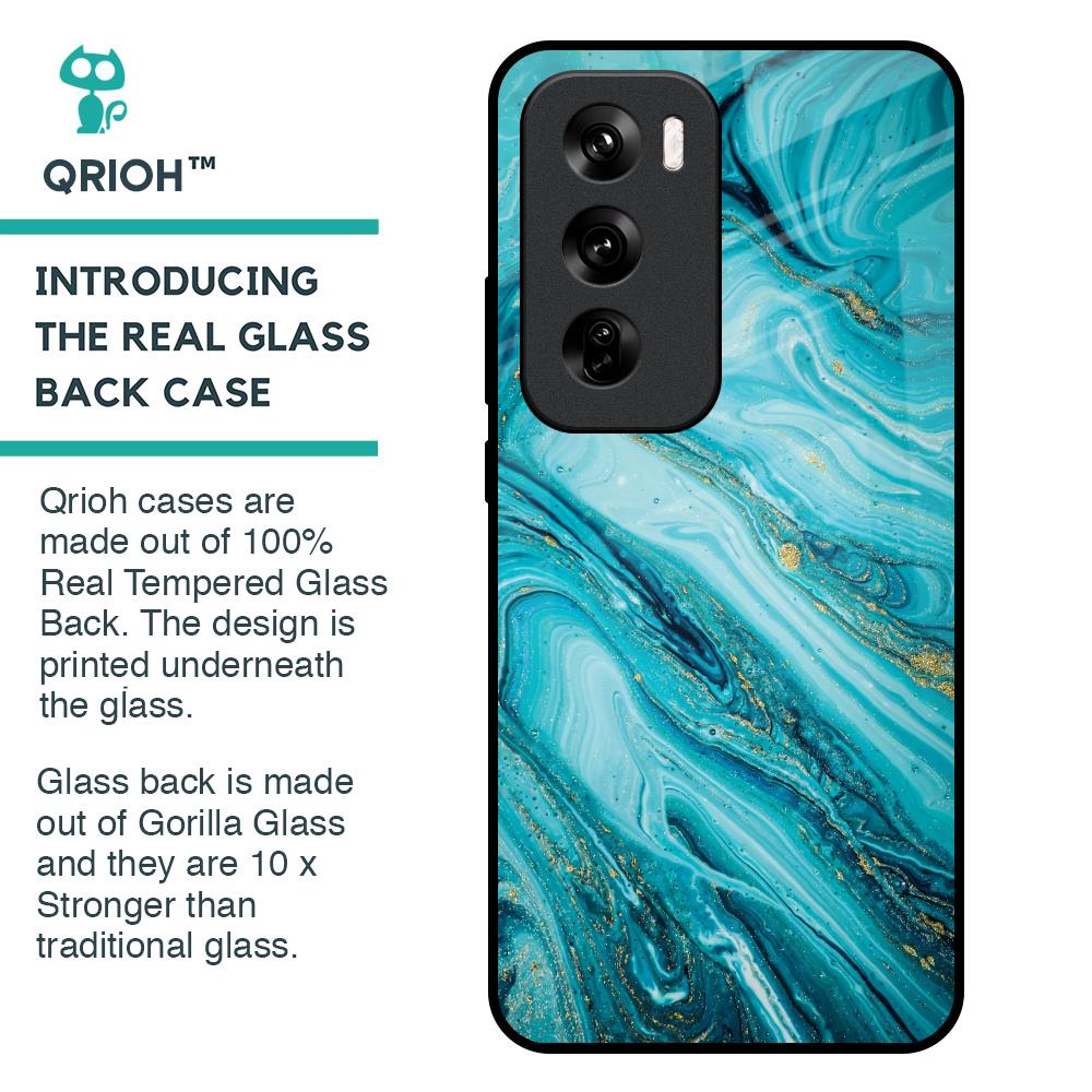 Ocean Marble Glass Case for Oppo Reno 12 Pro 5G