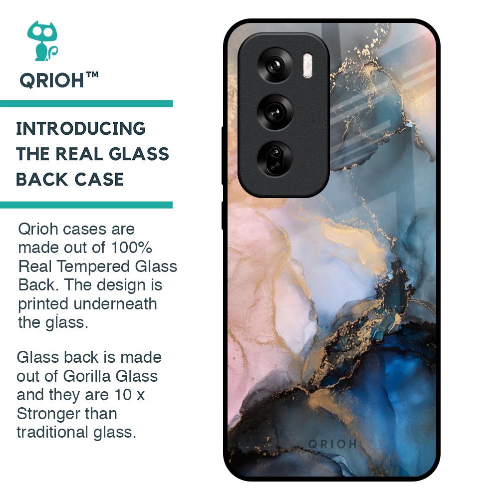 Marble Ink Abstract Glass Case for Oppo Reno 12 Pro 5G