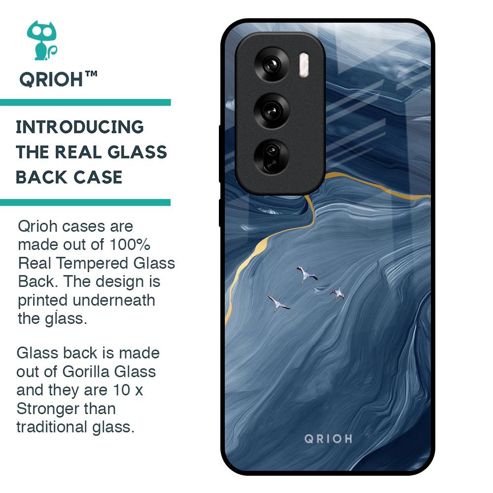 Deep Ocean Marble Glass Case for Oppo Reno 12 Pro 5G