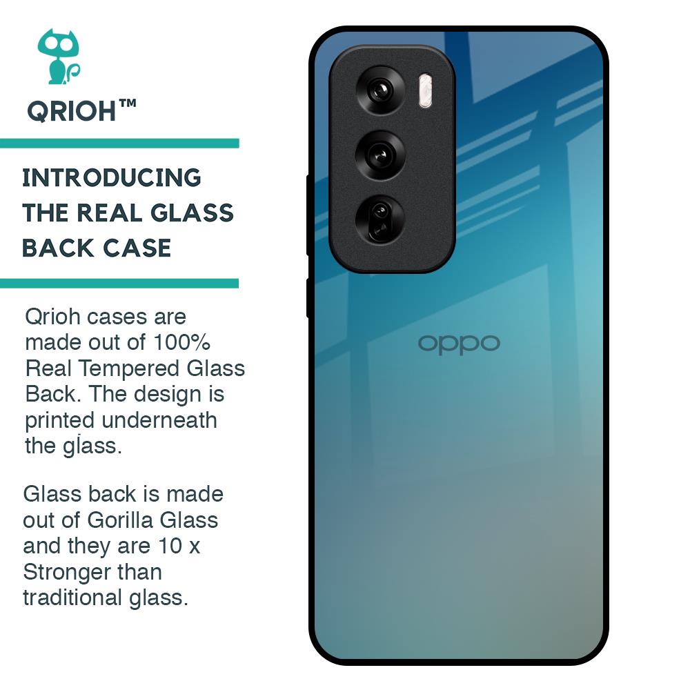 Sea Theme Gradient Glass Case for Oppo Reno 12 Pro 5G