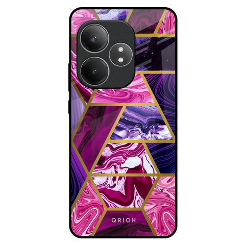 Electroplated Geometric Marble Realme GT 6 5G Glass Back Cover Online