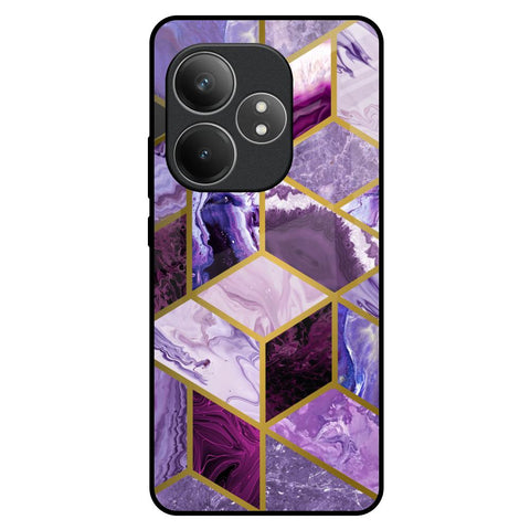 Purple Rhombus Marble Realme GT 6 5G Glass Back Cover Online