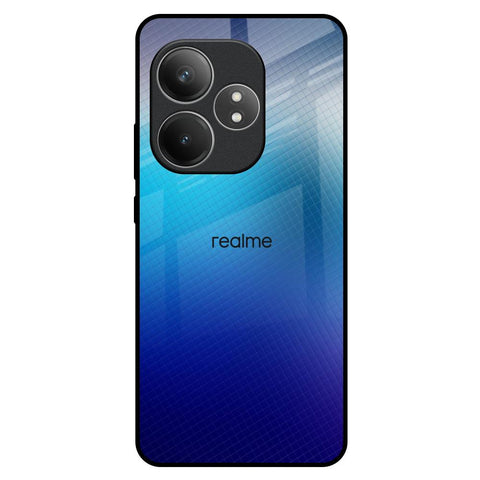 Blue Rhombus Pattern Realme GT 6 5G Glass Back Cover Online