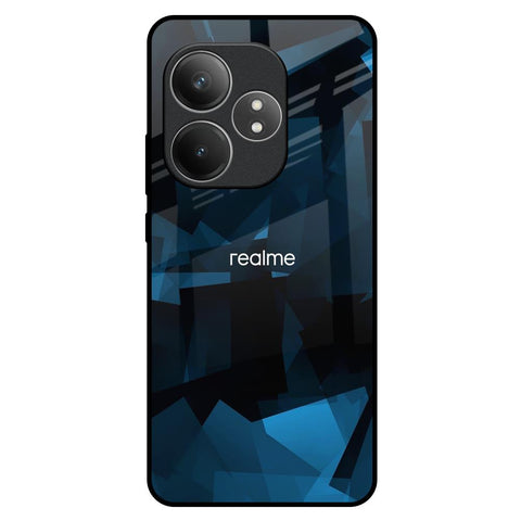 Polygonal Blue Box Realme GT 6 5G Glass Back Cover Online