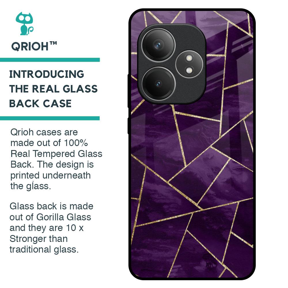 Geometric Purple Glass Case For Realme GT 6 5G