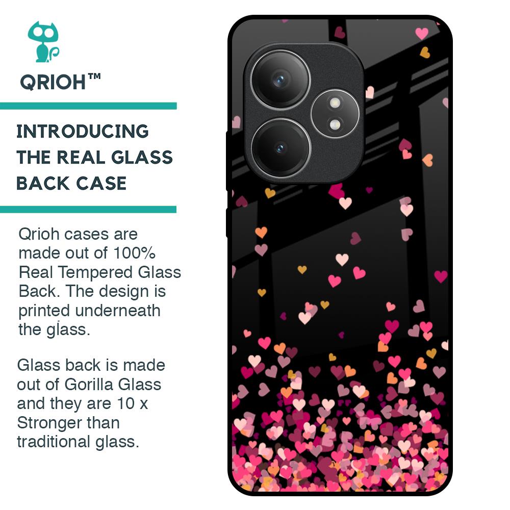 Heart Rain Fall Glass Case For Realme GT 6 5G