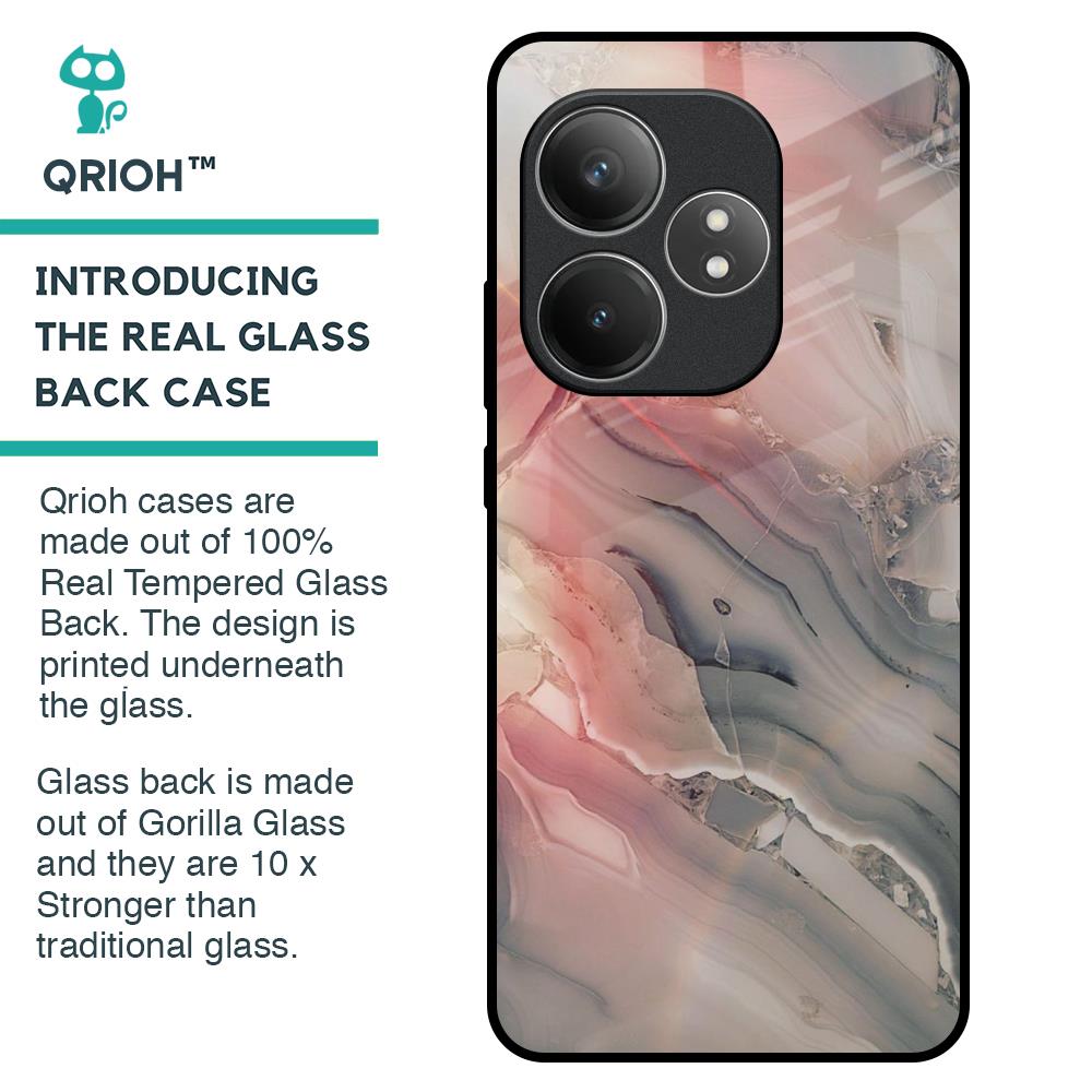 Pink And Grey Marble Glass Case For Realme GT 6 5G