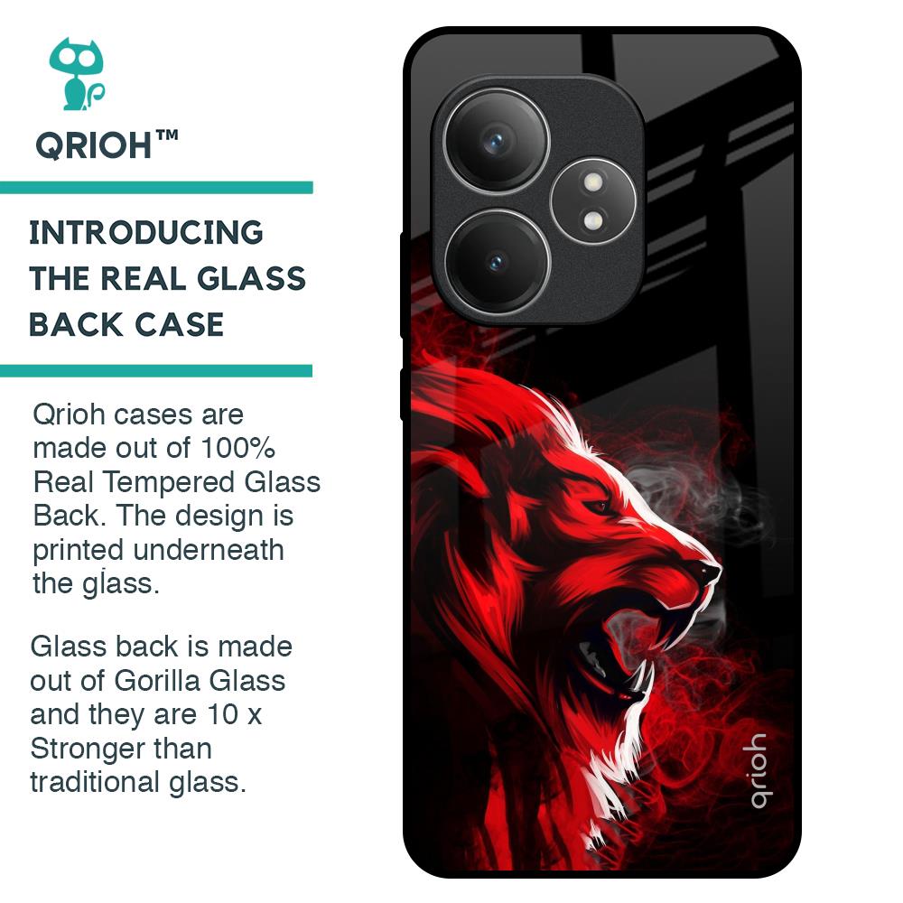 Red Angry Lion Glass Case for Realme GT 6 5G
