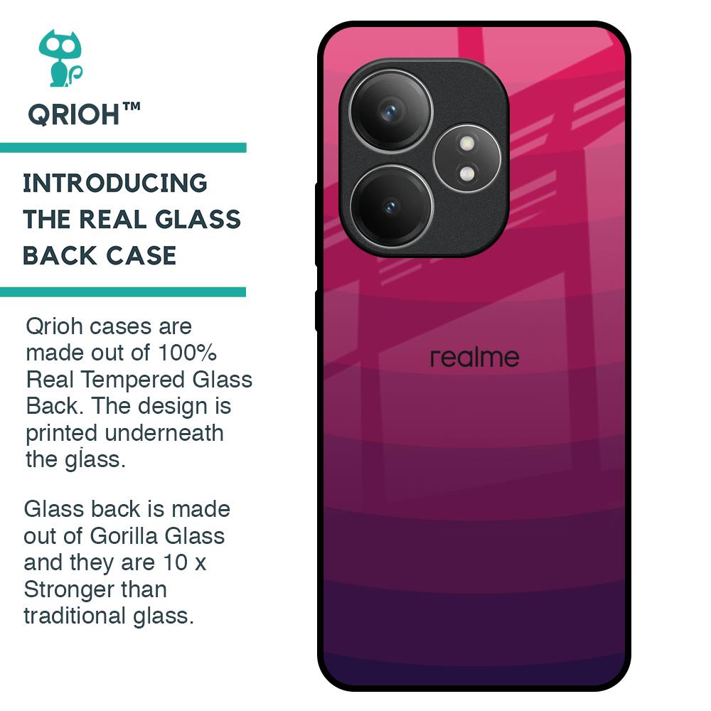 Wavy Pink Pattern Glass Case for Realme GT 6 5G