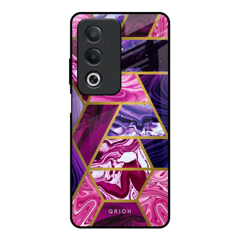 Electroplated Geometric Marble OPPO A3 Pro 5G Glass Back Cover Online