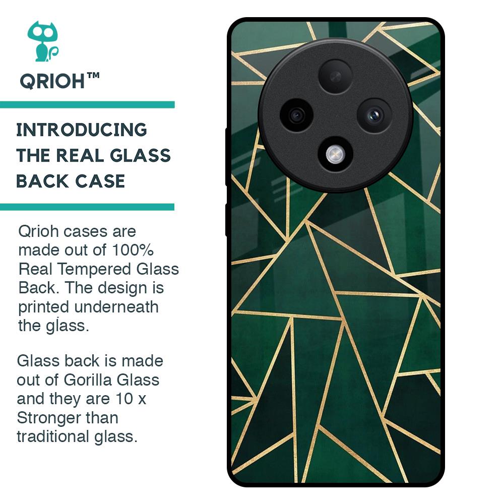 Abstract Green Glass Case For Oppo F27 Pro Plus