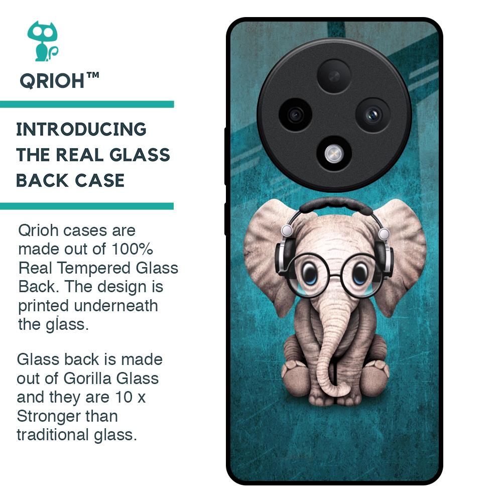 Adorable Baby Elephant Glass Case For Oppo F27 Pro Plus