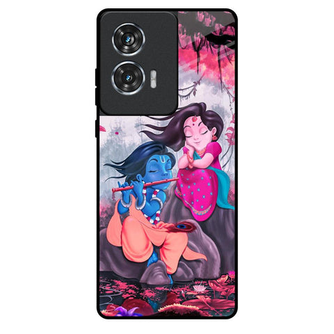 Radha Krishna Art Motorola Edge 50 Fusion 5G Glass Back Cover Online