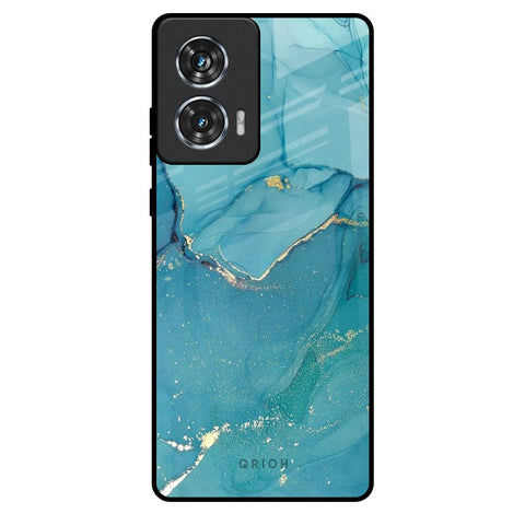 Blue Golden Glitter Motorola Edge 50 Fusion 5G Glass Back Cover Online