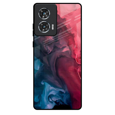 Blue & Red Smoke Motorola Edge 50 Fusion 5G Glass Back Cover Online