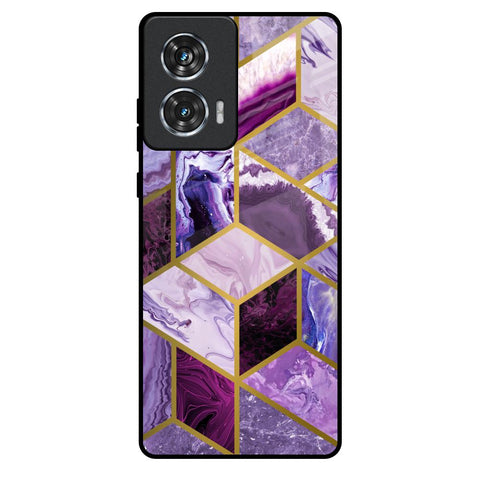 Purple Rhombus Marble Motorola Edge 50 Fusion 5G Glass Back Cover Online