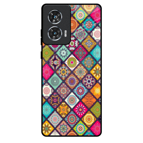 Multicolor Mandala Motorola Edge 50 Fusion 5G Glass Back Cover Online
