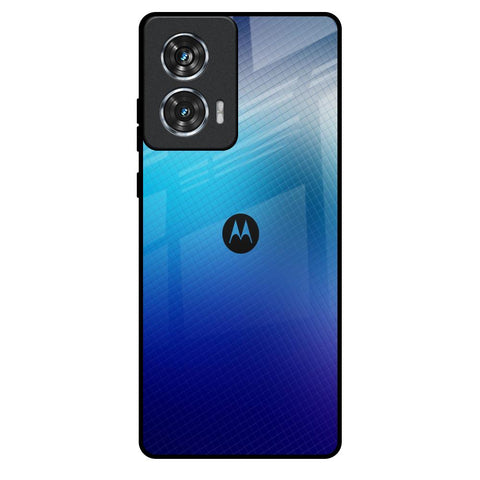 Blue Rhombus Pattern Motorola Edge 50 Fusion 5G Glass Back Cover Online