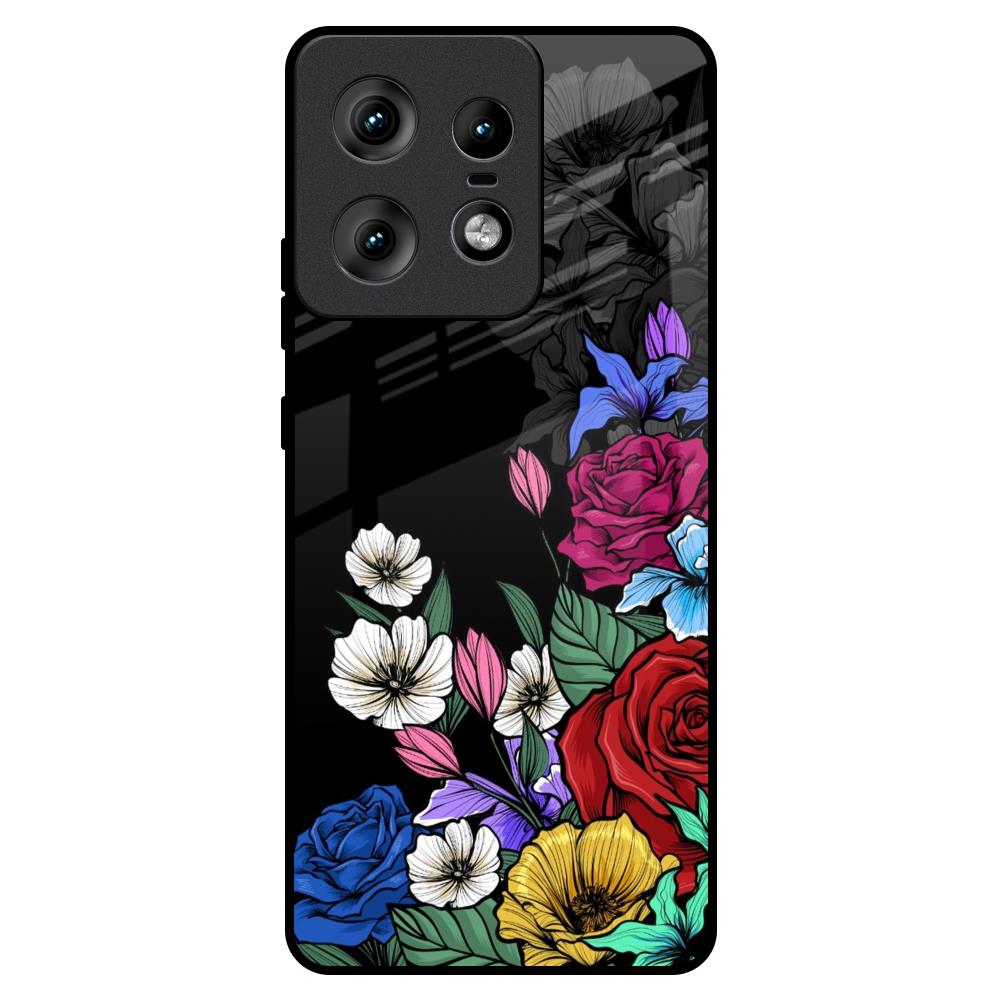 Rose Flower Bunch Art Motorola Edge 50 Pro 5G Glass Back Cover Online