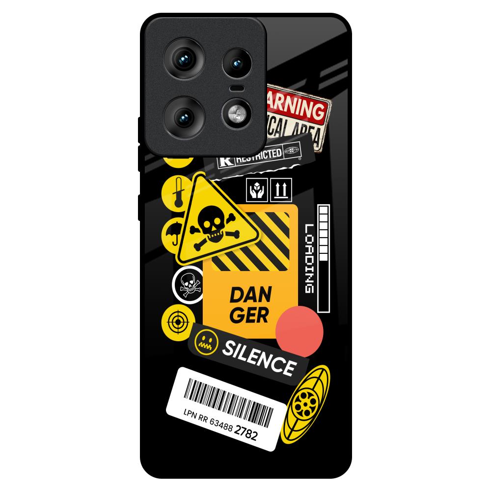 Danger Signs Motorola Edge 50 Pro 5G Glass Back Cover Online