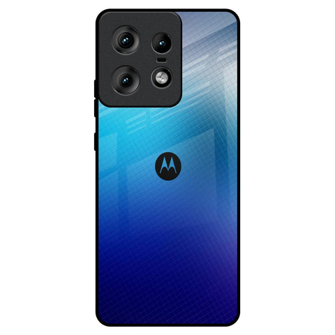 Blue Rhombus Pattern Motorola Edge 50 Pro 5G Glass Back Cover Online