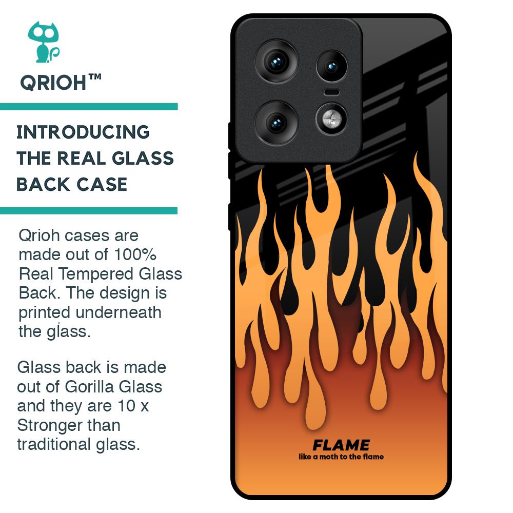 Fire Flame Glass Case for Motorola Edge 50 Pro 5G