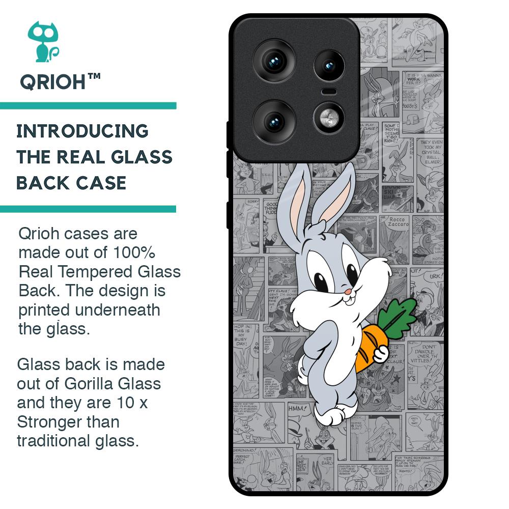 Cute Baby Bunny Glass Case for Motorola Edge 50 Pro 5G