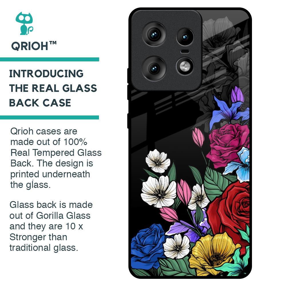 Rose Flower Bunch Art Glass Case for Motorola Edge 50 Pro 5G