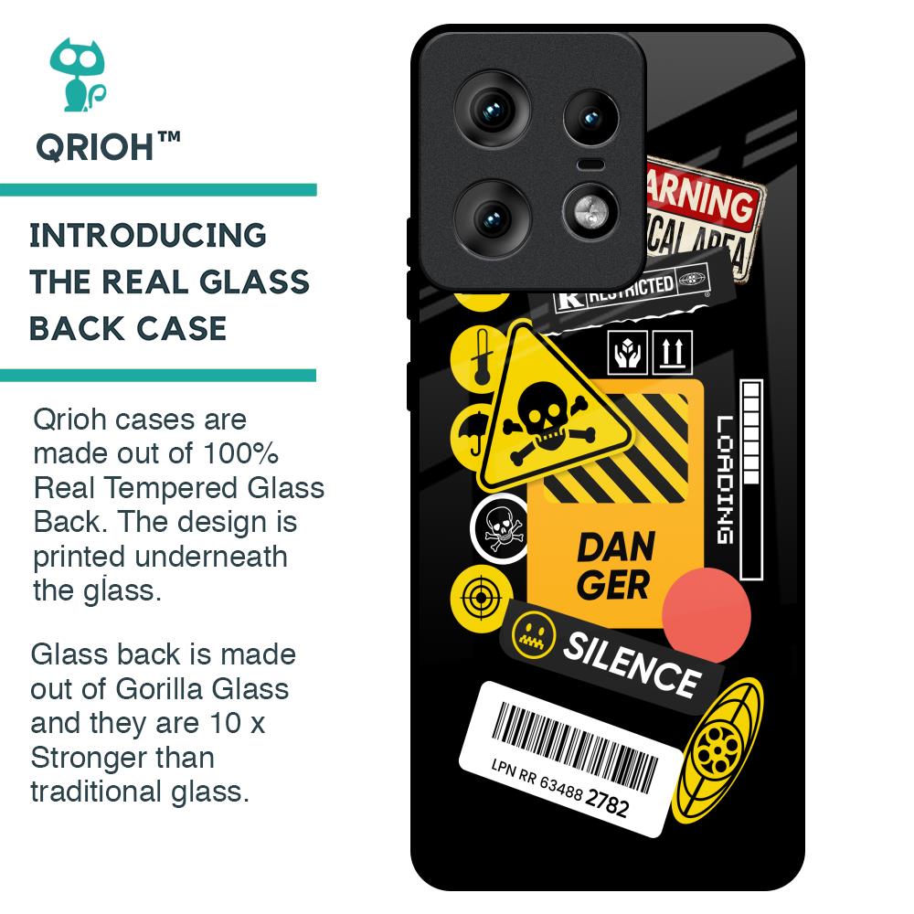 Danger Signs Glass Case for Motorola Edge 50 Pro 5G