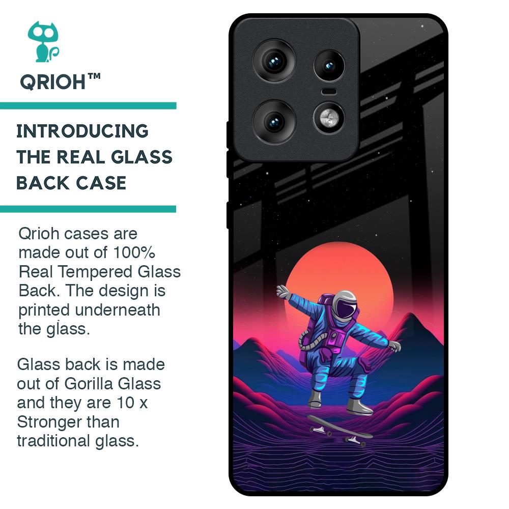 Retro Astronaut Glass Case for Motorola Edge 50 Pro 5G